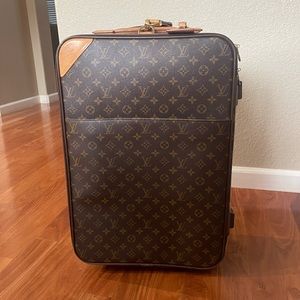 Louis Vuitton Pegase 55 Suitcase Bag Carry-on Monogram Luggage Roller Bag Duffel